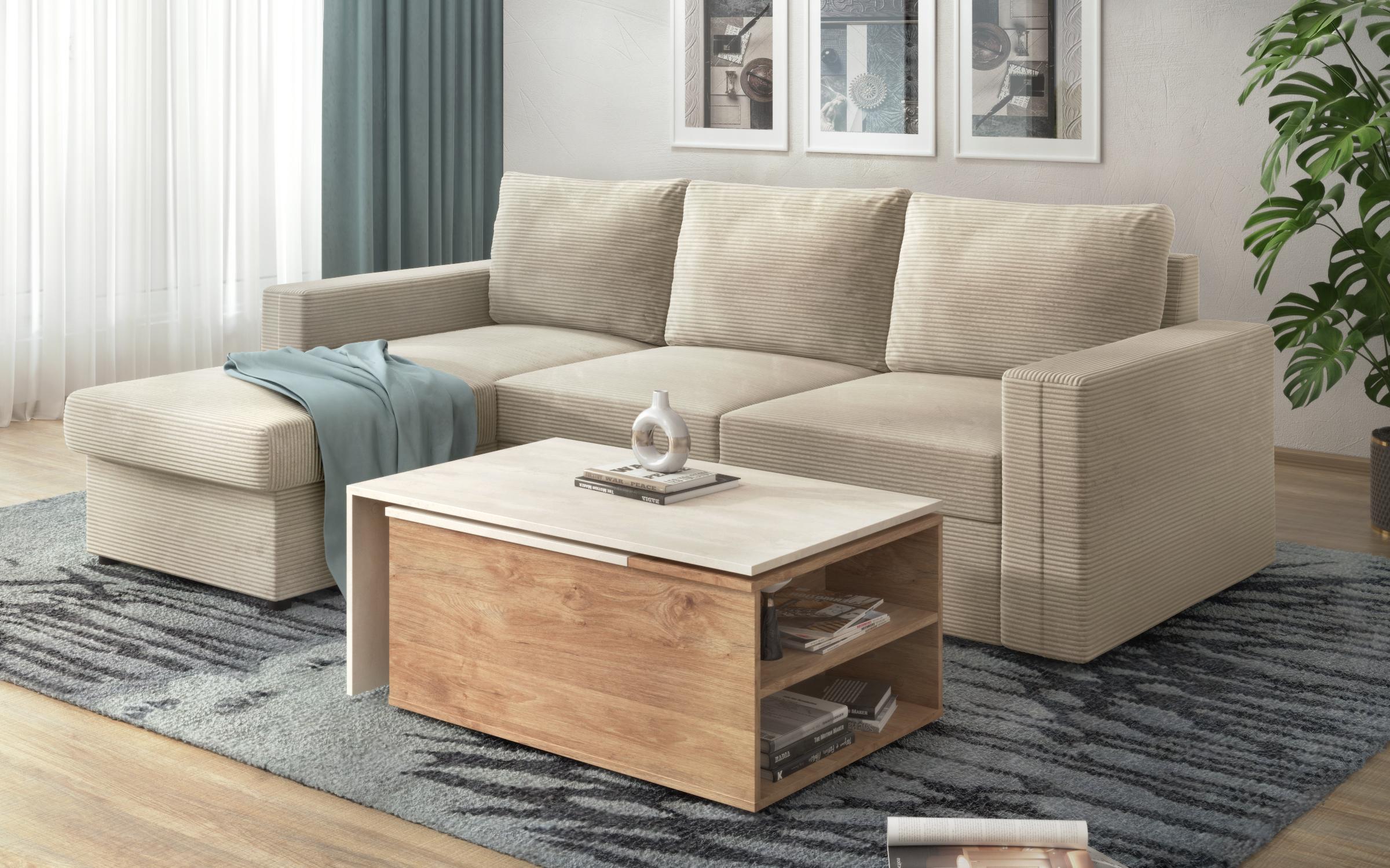 Extendable corner sofa Justin Ultra, beige  8